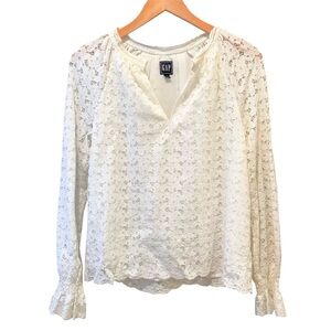 GAP Women's White Lace Blouse